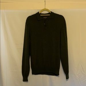 Black Brown long sleeve polo